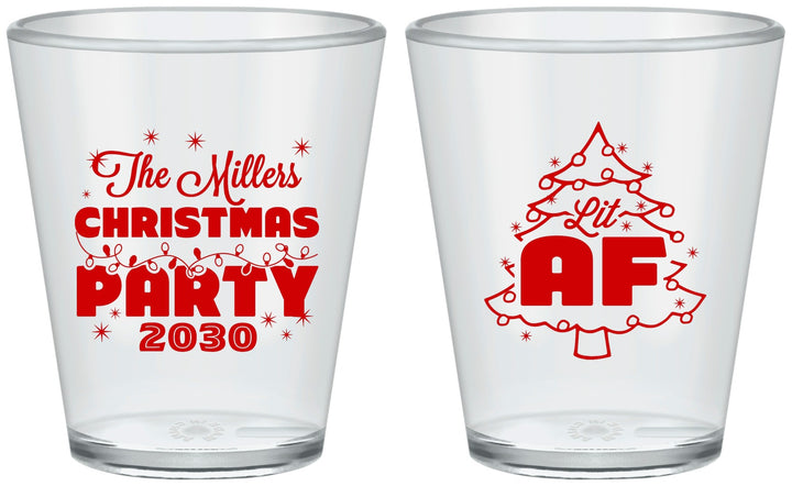 Custom Christmas Plastic Shot Glasses - Lit Af | 280090