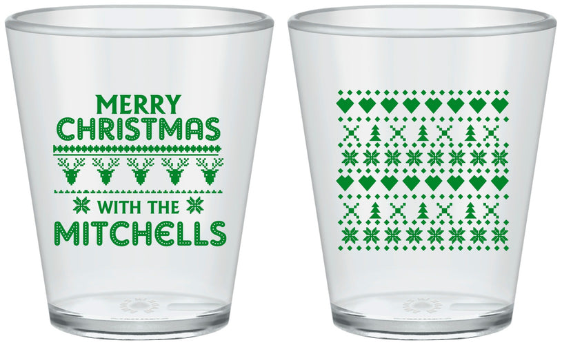 Custom Christmas Plastic Shot Glasses - Ugly Sweater | 280091