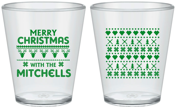 Custom Christmas Plastic Shot Glasses - Ugly Sweater | 280091