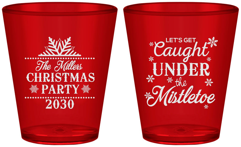 Custom Christmas Plastic Shot Glasses - Mistletoe | 280092