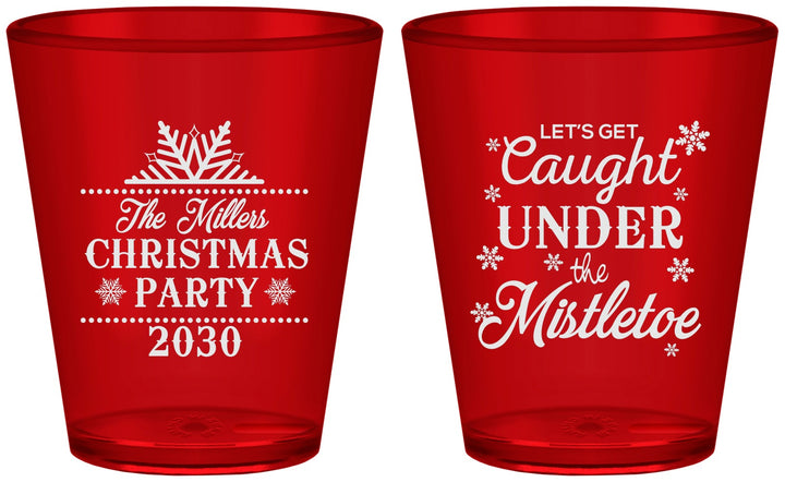 Custom Christmas Plastic Shot Glasses - Mistletoe | 280092