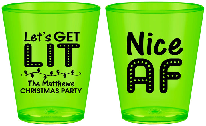 Custom Christmas Plastic Shot Glasses - Nice Af | 280093