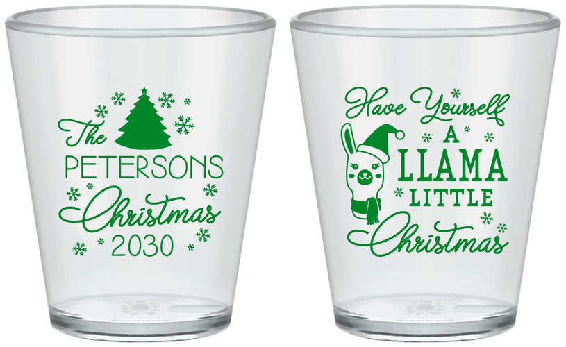 Custom Christmas Plastic Shot Glasses - Llama | 280095