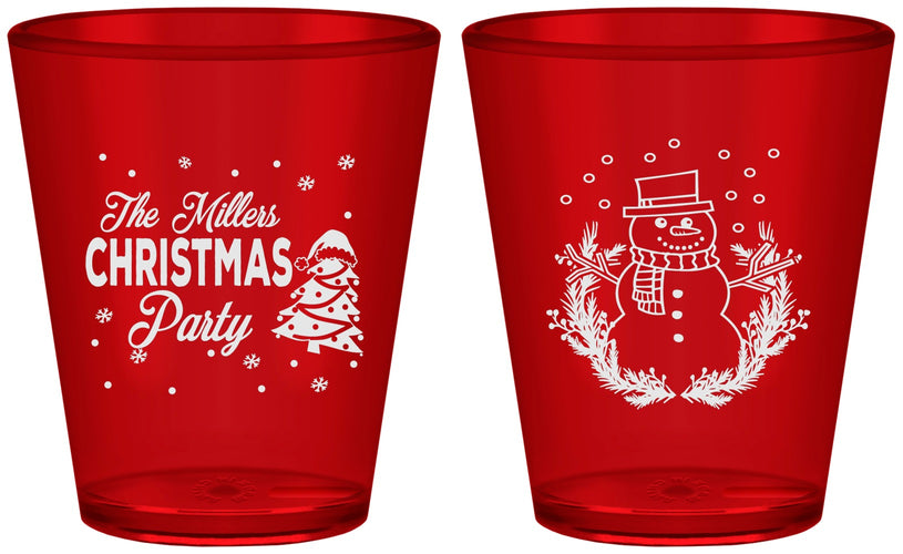 Custom Christmas Plastic Shot Glasses - Snowman | 280096