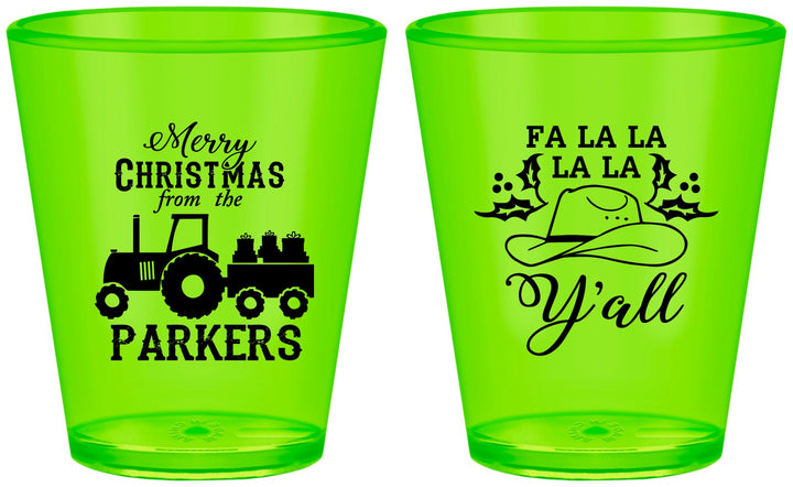 Custom Christmas Plastic Shot Glasses - Country | 280097
