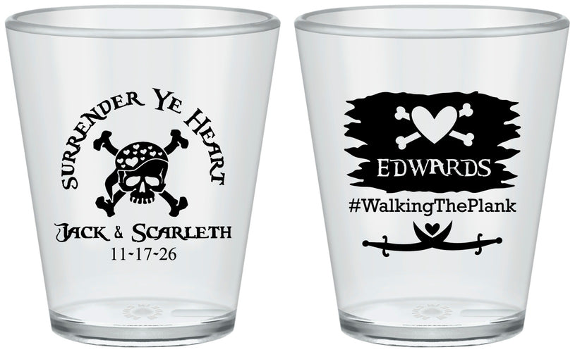 Custom Wedding Plastic Shot Glasses - Pirate | 286