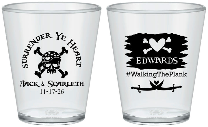 Custom Wedding Plastic Shot Glasses - Pirate | 286