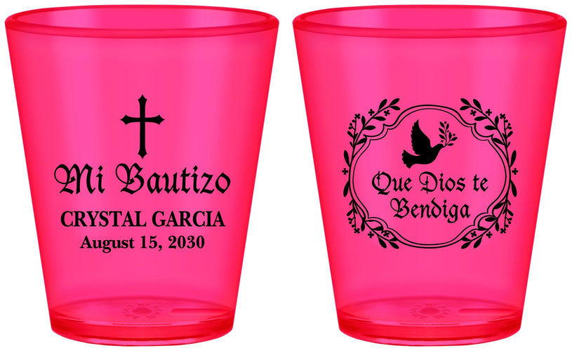 Custom Baptism Plastic Shot Glasses - Mi Bautizo | 290000