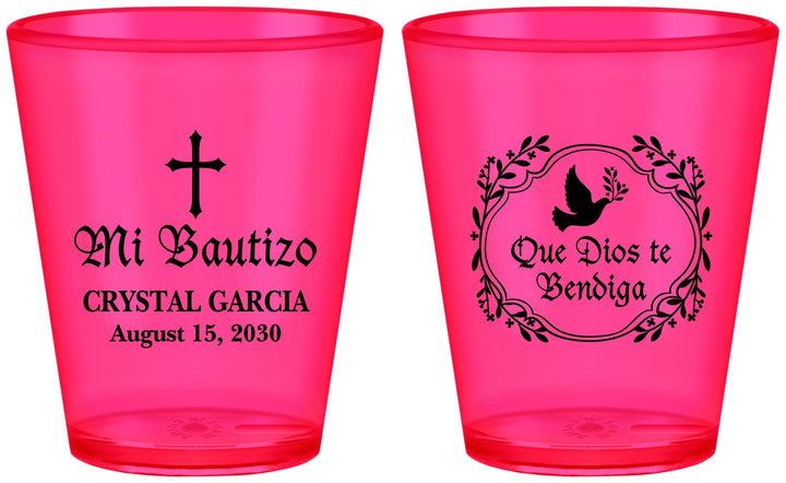 Custom Baptism Plastic Shot Glasses - Mi Bautizo | 290000