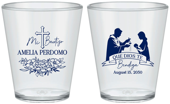 Custom Baptism Plastic Shot Glasses - Mi Bautizo | 290001