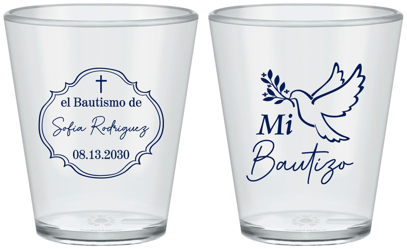 Custom Baptism Plastic Shot Glasses - Mi Bautizo | 290002