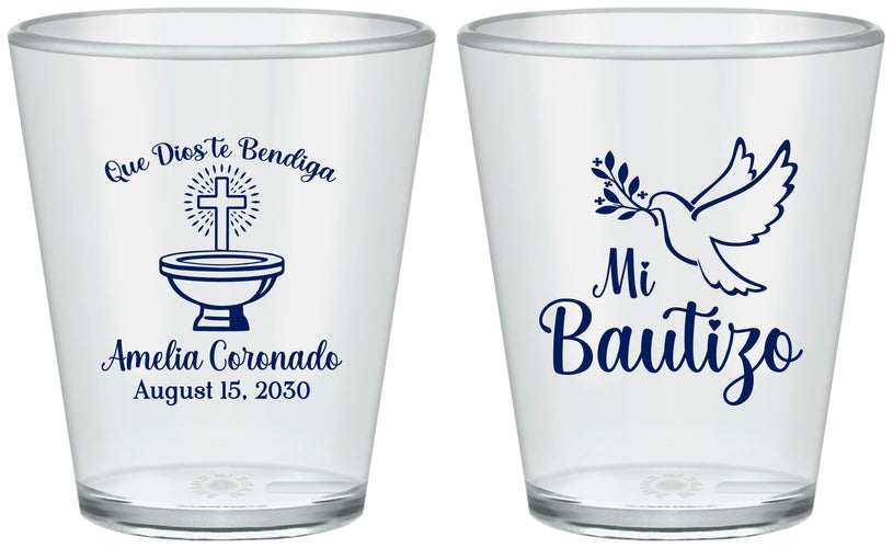 Custom Baptism Plastic Shot Glasses - Mi Bautizo | 290003