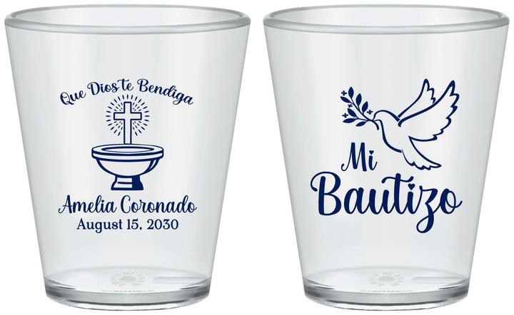 Custom Baptism Plastic Shot Glasses - Mi Bautizo | 290003