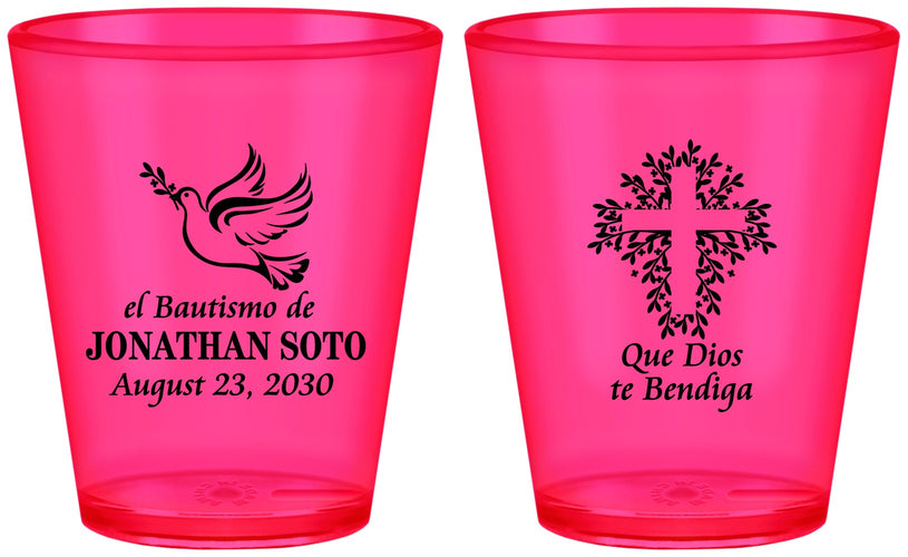 Custom Baptism Plastic Shot Glasses - Mi Bautizo | 290004