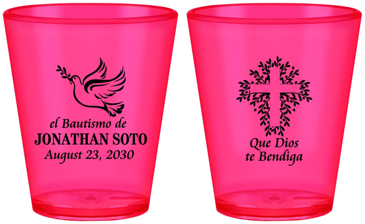Custom Baptism Plastic Shot Glasses - Mi Bautizo | 290004