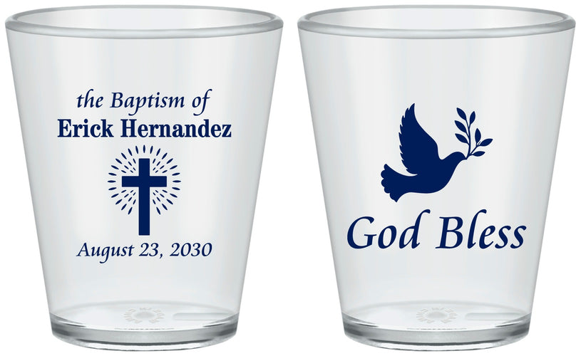 Custom Baptism Plastic Shot Glasses - God Bless | 290005