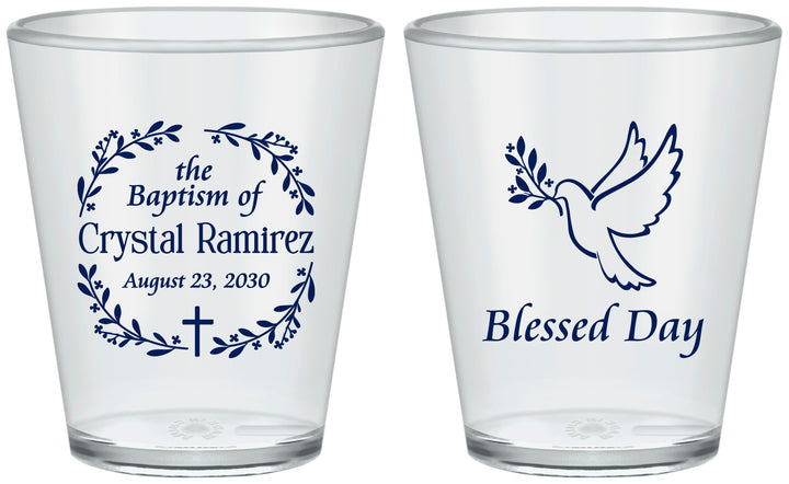 Custom Baptism Plastic Shot Glasses - Blessed Day | 290006