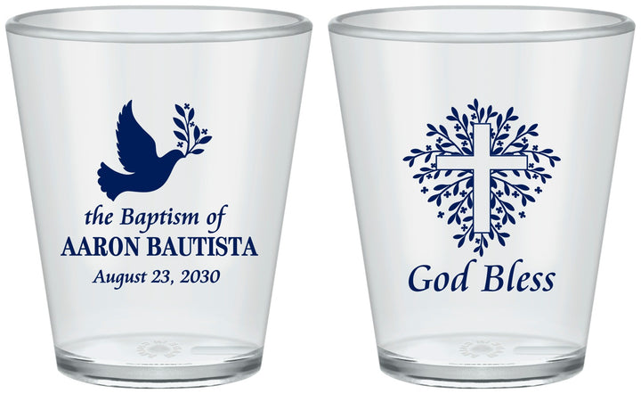 Custom Baptism Plastic Shot Glasses - God Bless | 290007