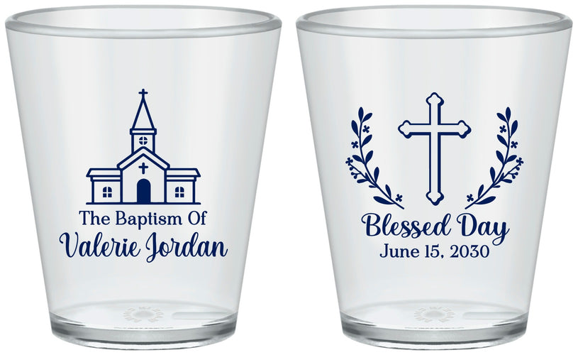 Custom Baptism Plastic Shot Glasses - Blessed Day | 290009