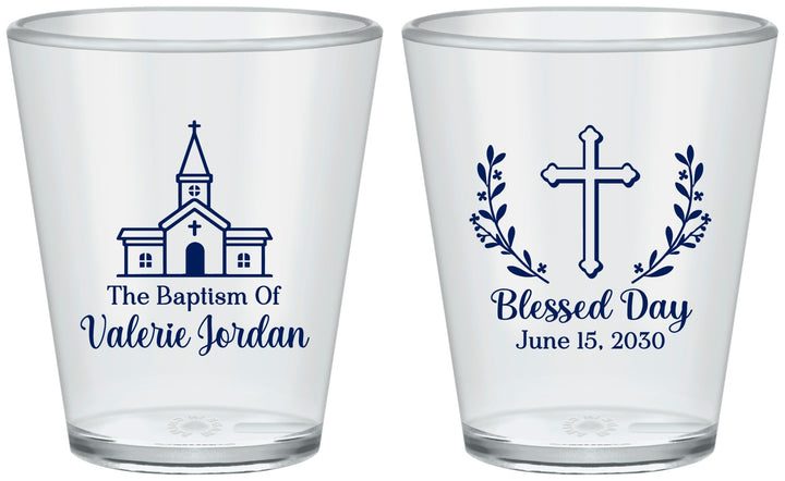 Custom Baptism Plastic Shot Glasses - Blessed Day | 290009