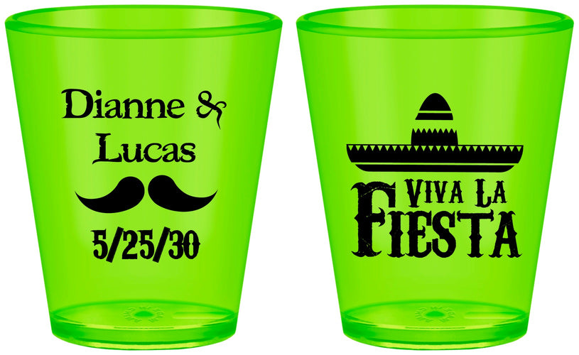 Custom Wedding Plastic Shot Glasses - Viva La Fiesta | 299