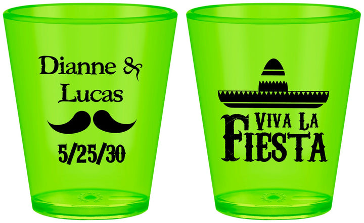 Custom Wedding Plastic Shot Glasses - Viva La Fiesta | 299