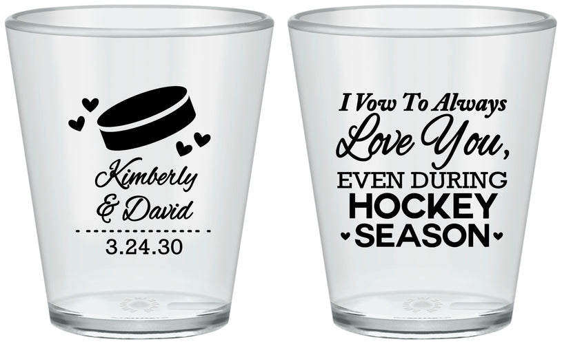 Custom Wedding Plastic Shot Glasses - Hockey | 300