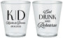 Custom Rehearsal Dinner Plastic Shot Glasses - Eat Drink Rehearse | 30000