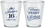 Custom 16th Birthday Plastic Shot Glasses - Tiara | 300004