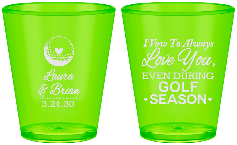 Custom Wedding Plastic Shot Glasses - Golf | 305