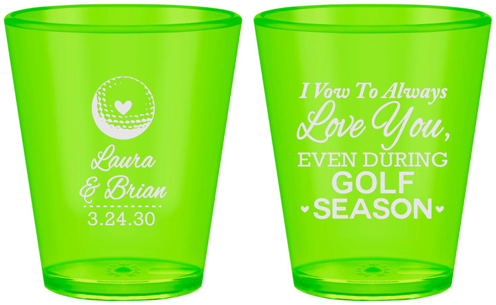 Custom Wedding Plastic Shot Glasses - Golf | 305