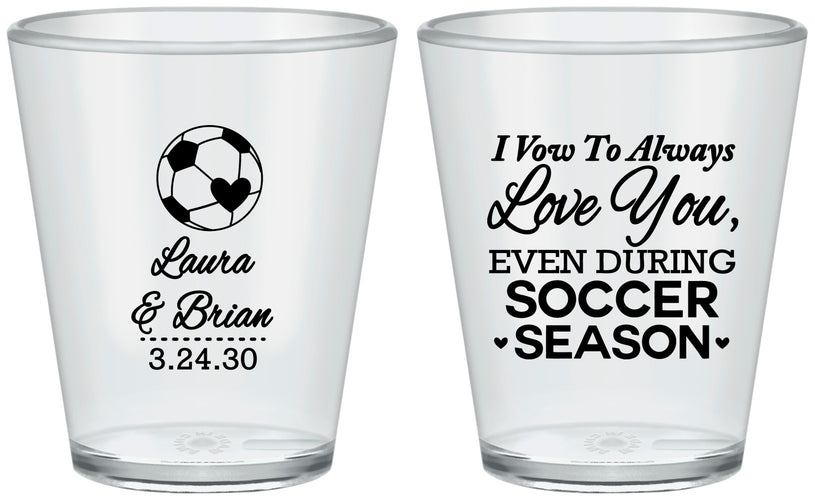 Custom Wedding Plastic Shot Glasses - Soccer | 307