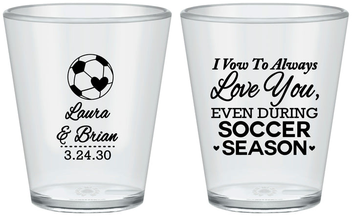 Custom Wedding Plastic Shot Glasses - Soccer | 307