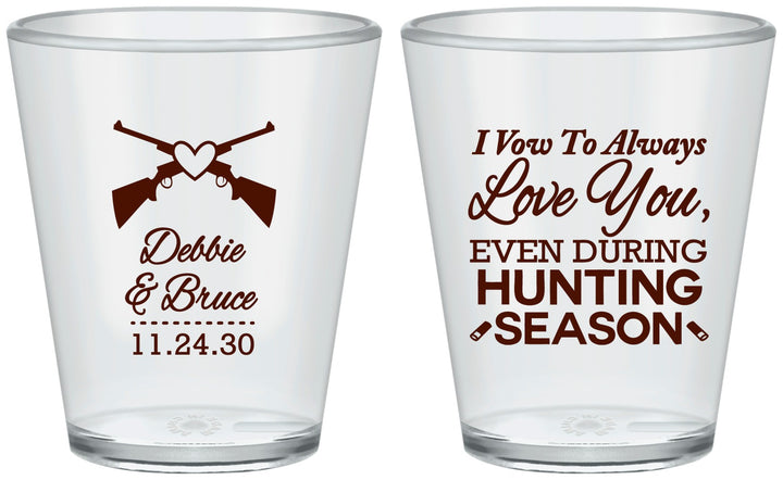 Custom Wedding Plastic Shot Glasses - Hunting | 308