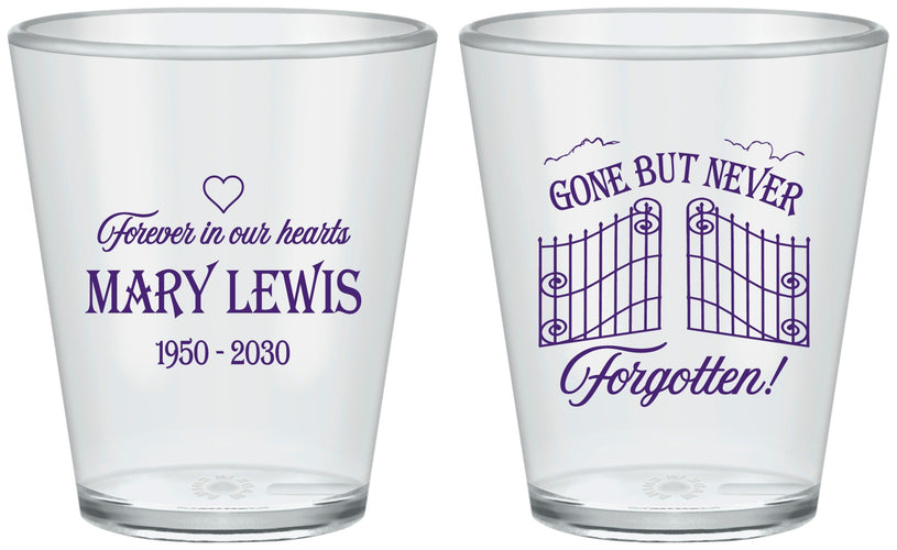 Custom Memorial Plastic Shot Glasses - Gone But Never Forgotten | 310001