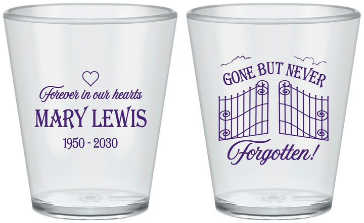Custom Memorial Plastic Shot Glasses - Gone But Never Forgotten | 310001