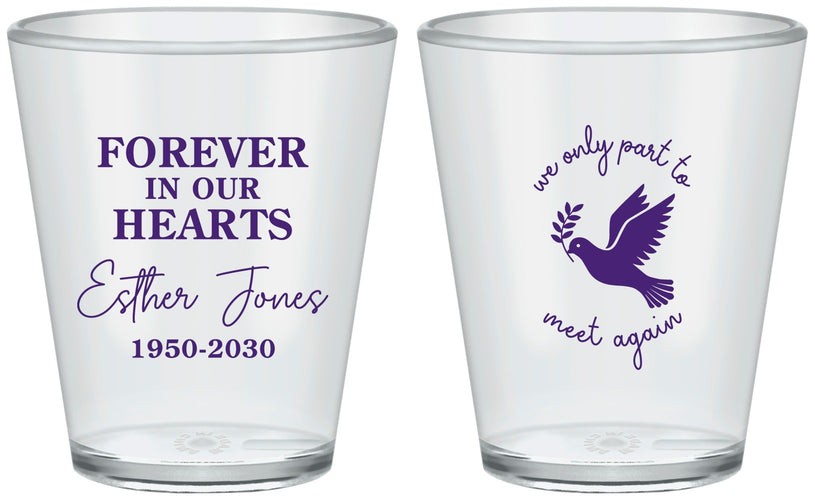 Custom Memorial Plastic Shot Glasses - Forever In Our Hearts | 310003