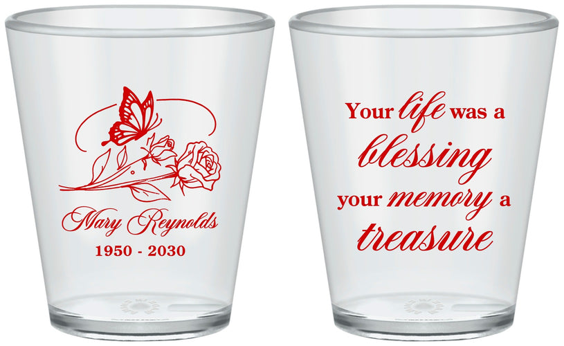Custom Memorial Plastic Shot Glasses - Life Blessing Memory | 310005
