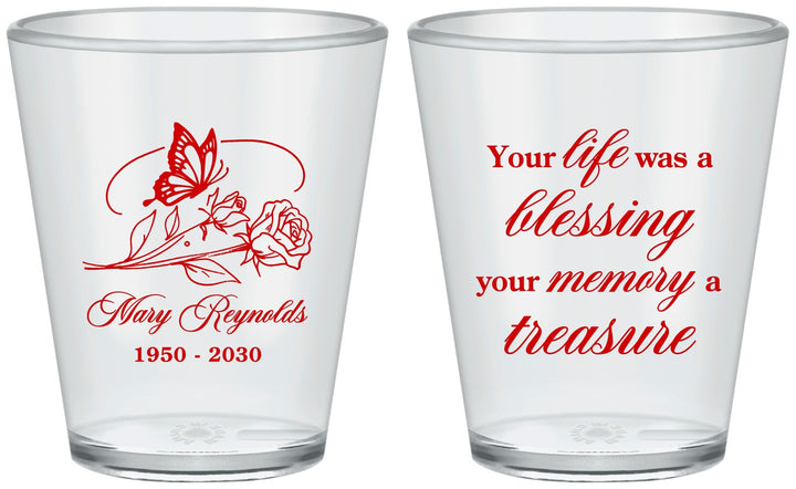 Custom Memorial Plastic Shot Glasses - Life Blessing Memory | 310005