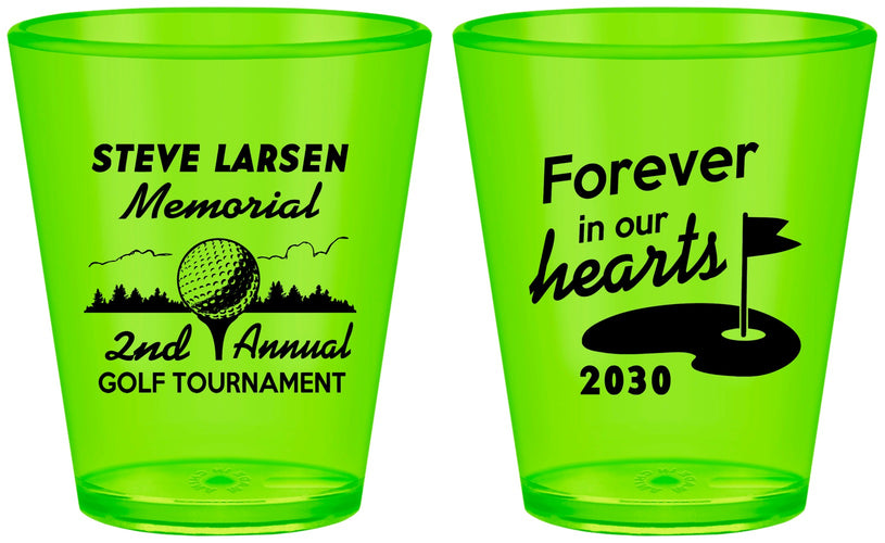 Custom Memorial Plastic Shot Glasses - Forever In Our Hearts | 310006