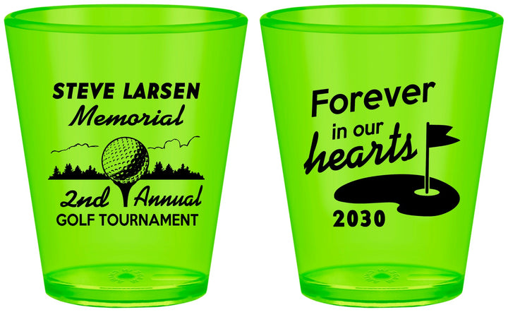 Custom Memorial Plastic Shot Glasses - Forever In Our Hearts | 310006