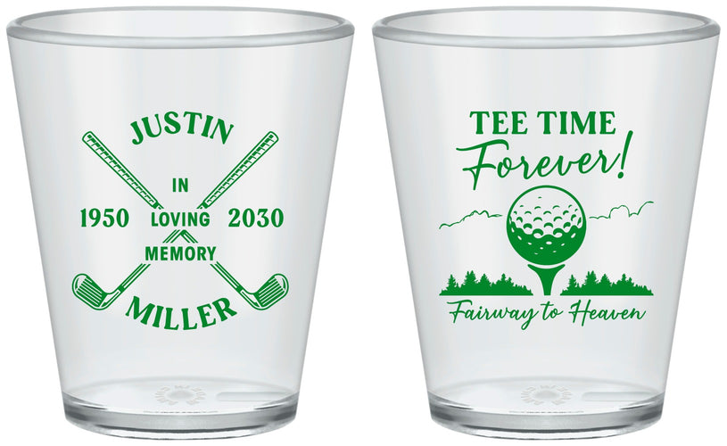 Custom Memorial Plastic Shot Glasses - Fairway To Heavens | 310007