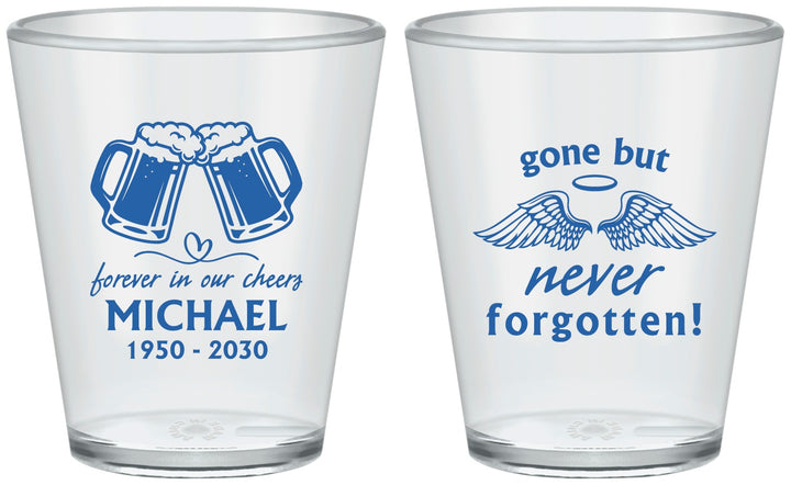 Custom Memorial Plastic Shot Glasses - Gone But Never Forgotten | 310010