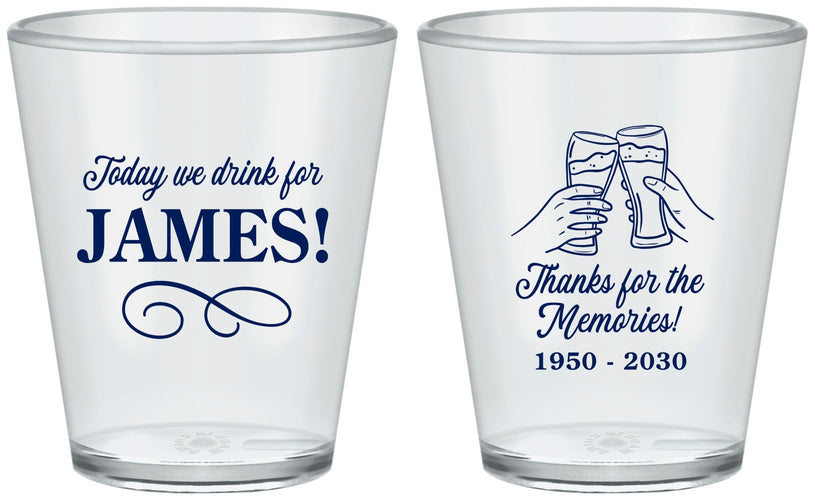 Custom Memorial Plastic Shot Glasses - Thanks For The Memories | 310011