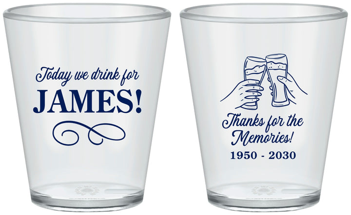 Custom Memorial Plastic Shot Glasses - Thanks For The Memories | 310011