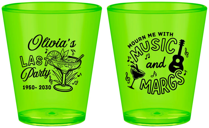 Custom Memorial Plastic Shot Glasses - Mourn Me With Music | 310012
