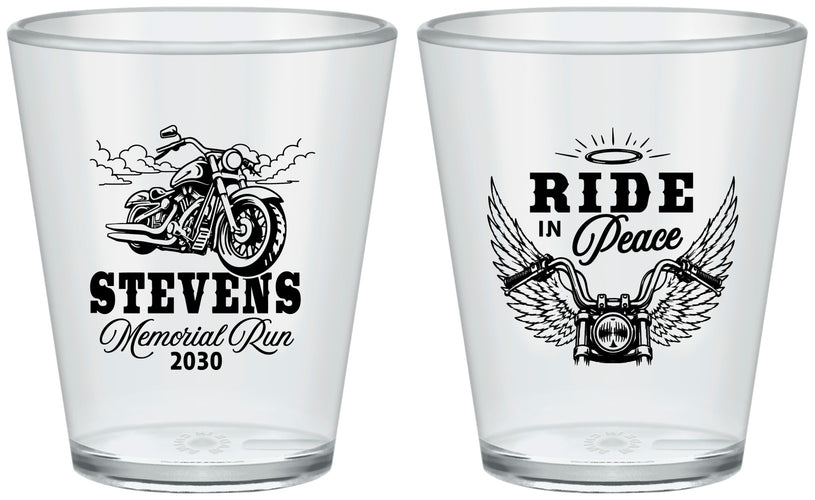 Custom Memorial Plastic Shot Glasses - Ride In Peace | 310015