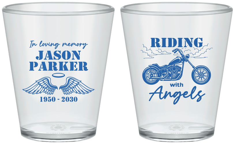 Custom Memorial Plastic Shot Glasses - Riding With Angels | 310018