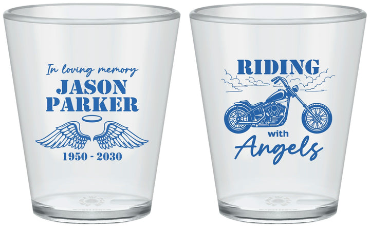 Custom Memorial Plastic Shot Glasses - Riding With Angels | 310018