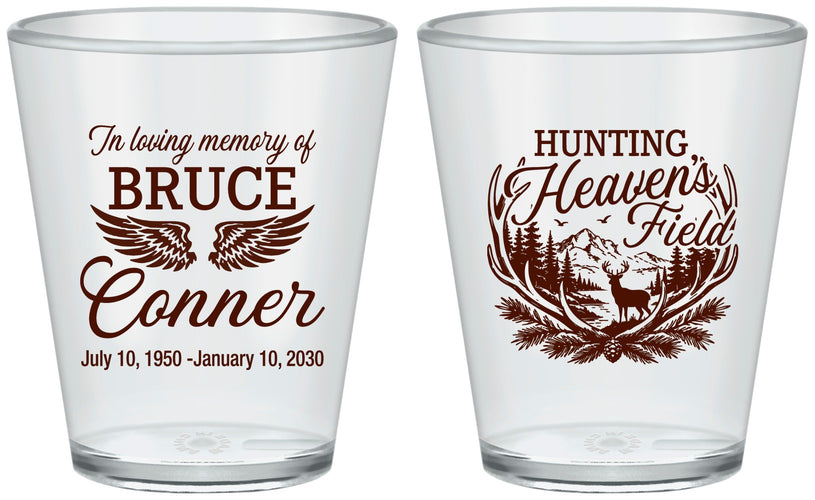 Custom Memorial Plastic Shot Glasses - Hunting Heavens Field | 310021